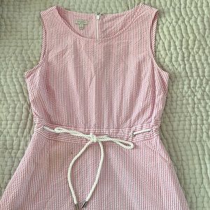 Talbots Pink/White striped Searsucker Dress 4